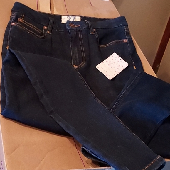🆕️ Free People High Waist Skinny Jeans. Dark Blue Wash. NWT - Picture 9 of 11